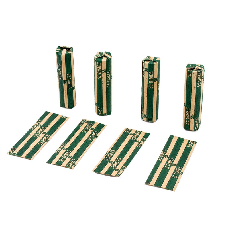 CAROUSELCHECKS Dime Coin Wrappers, 100 Flat Striped Coin Wrappers - Image 3